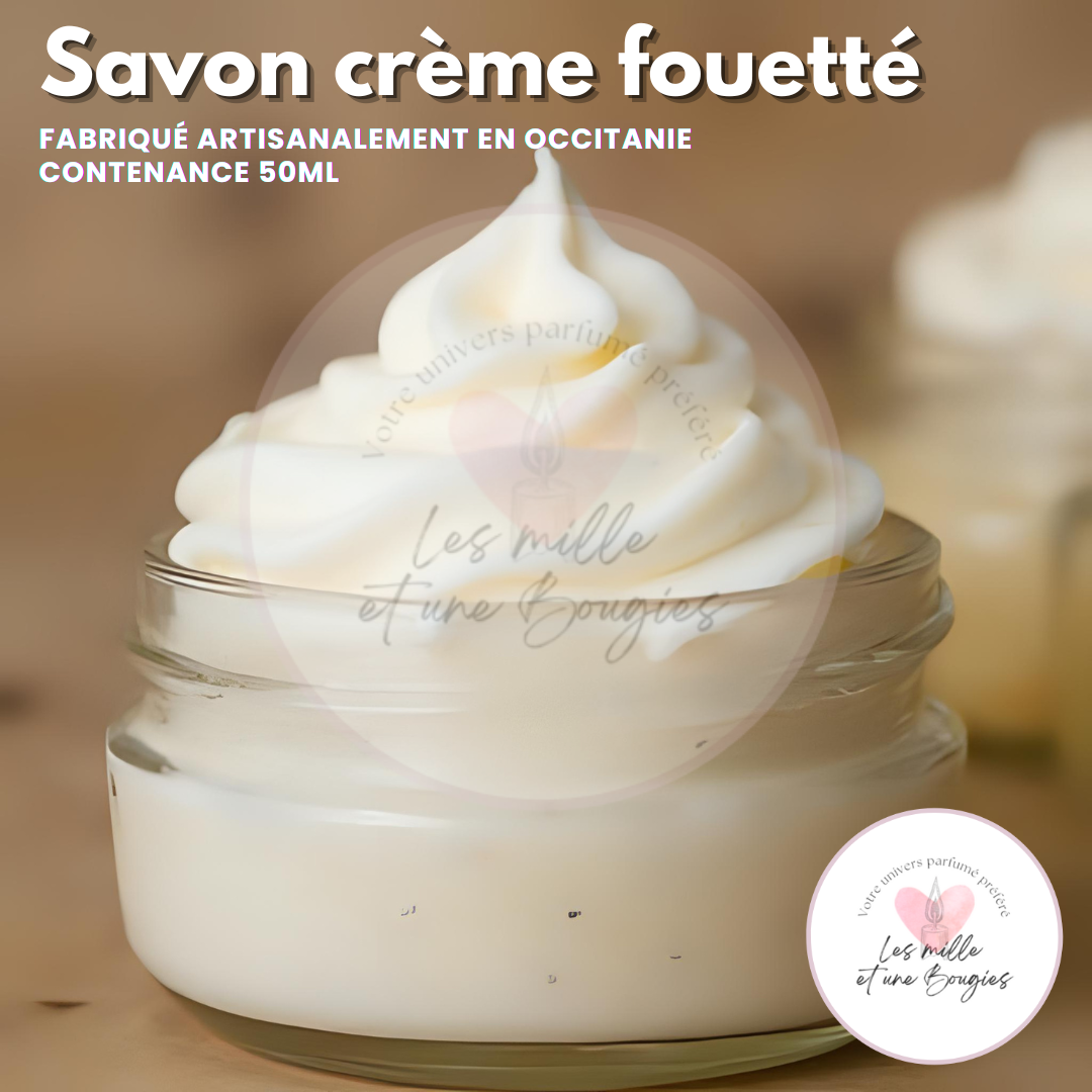 Savon crème fouettée - Parfumée aux huiles - 50ml
