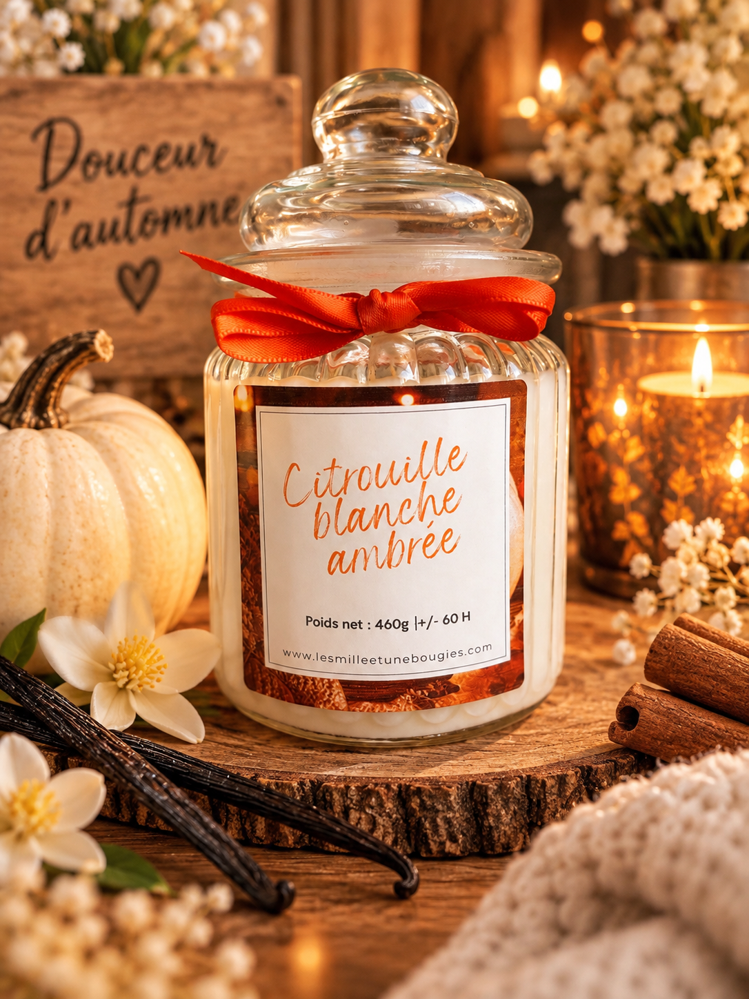 CITROUILLE BLANCHE AMBRÉE (NOUVEAUTÉ) 🍁🆕
