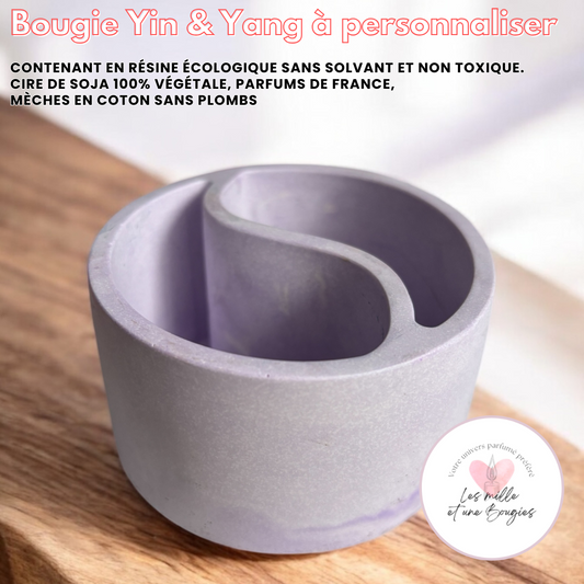Bougie Yin & Yang à personnaliser / Violet