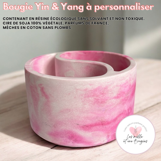 Bougie Yin & Yang à personnaliser / Rose