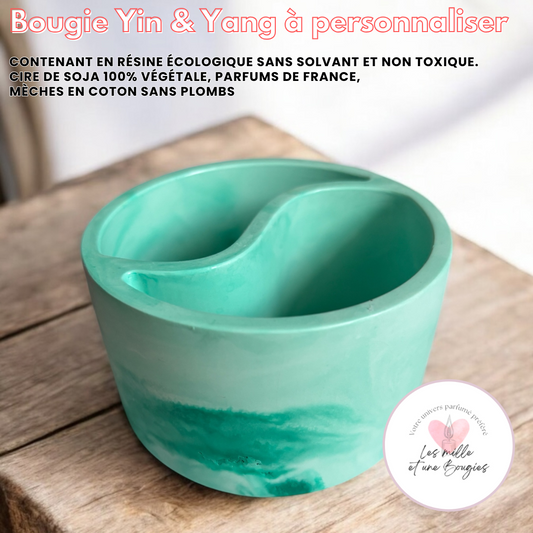 Bougie Yin & Yang à personnaliser / Vert