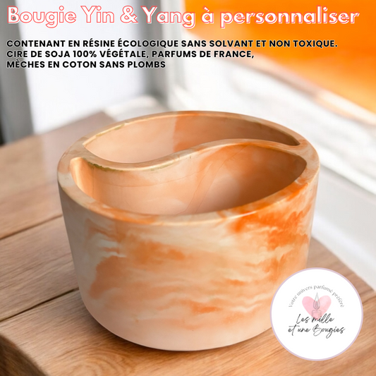 Bougie Yin & Yang à personnaliser / Orange